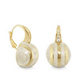 Lauren G. Adams Bamboo Stripe Earrings (Gold & White)